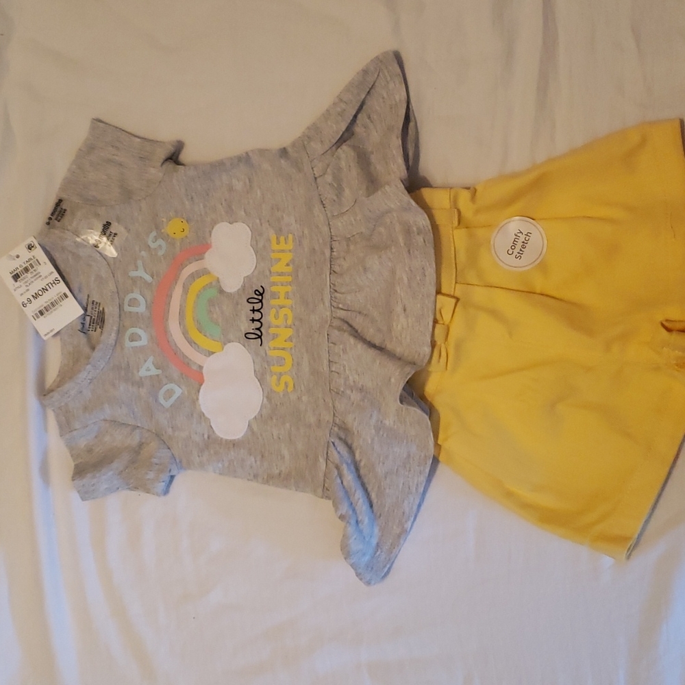 Daddy's little sunshine shorts matching set